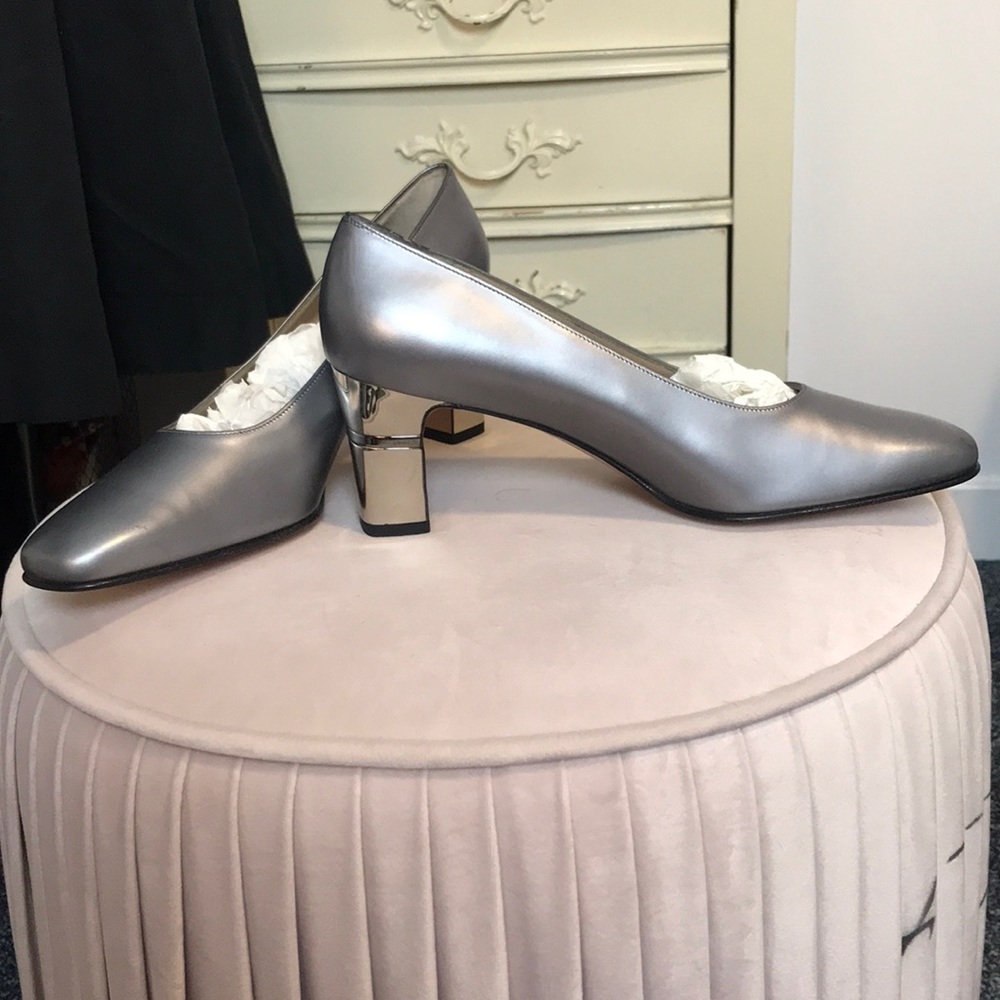 Silver Vintage Ferragamo Italian Heels 7.5